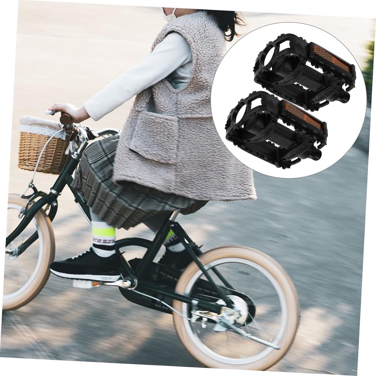 Fiets Pedalen - Kinder Pedalen - Veilig Fietsen - Antislip Ontwerp - 10 x 6.5 x 2.5 cm - Zwart