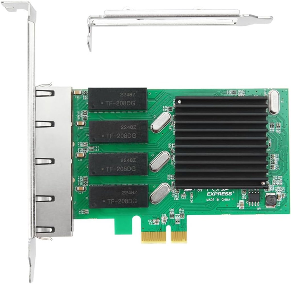 Sylen 4-poorts Gigabit PCIe-netwerkadapter, Realtek RT8111H-controller, 1000/100 Mbps Ethernet LAN-netwerkkaart voor - ShopVlot