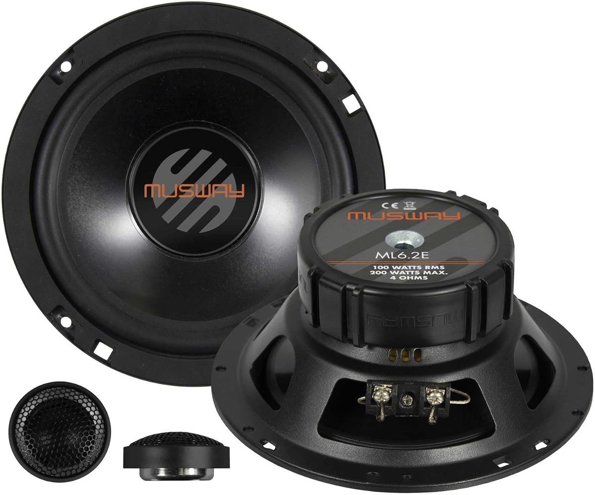 Musway ML6.2E - 16.5cm 2-way compost system - Car flush-mounted speaker with sep. 25mm tweeters and aluminium membrane - ShopVlot