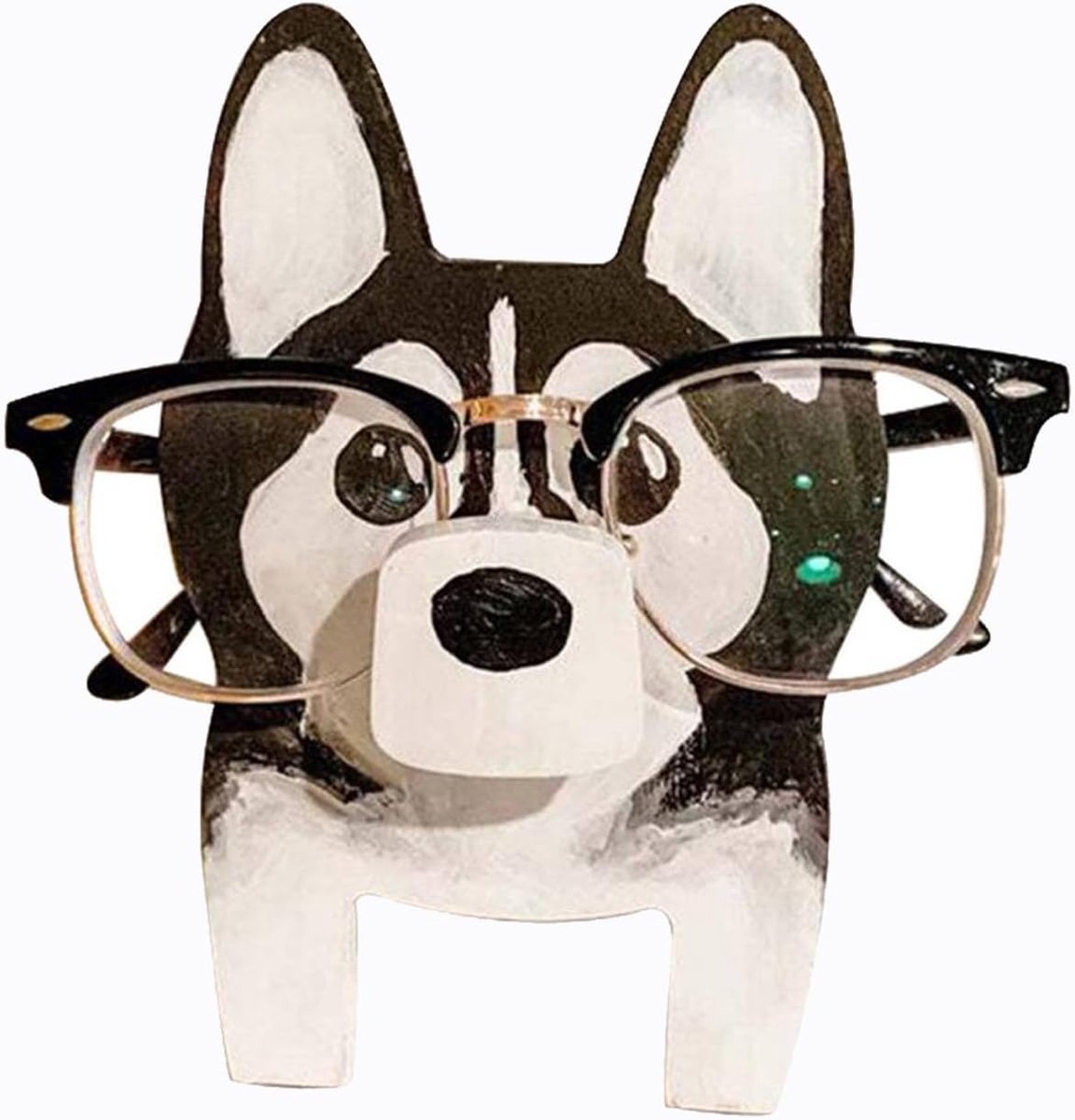 Huskys Glasses Stand with Animal Designs Animal Shape Glasses Presentation Stand Huskys Wooden Glasses Holder for Desk - ShopVlot