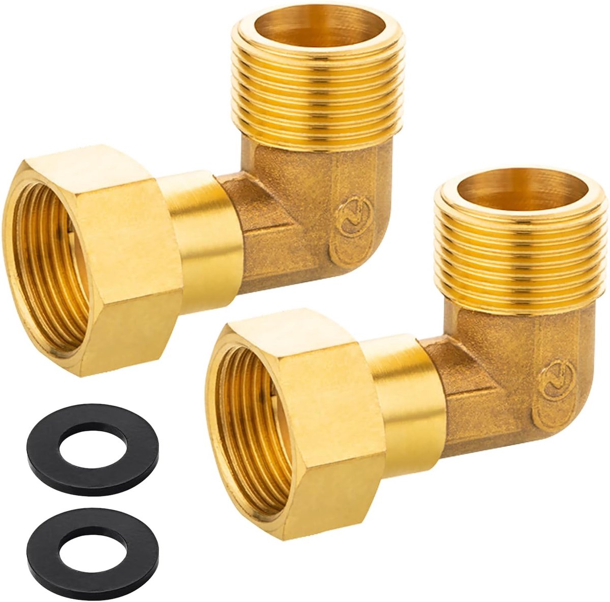 Pipe Bend 90°, 3/4 Inch Curved Brass, DN20, Female/Male, Hydraulic Fixture Shower Hose, Brass for Tap, Drinking Water - ShopVlot