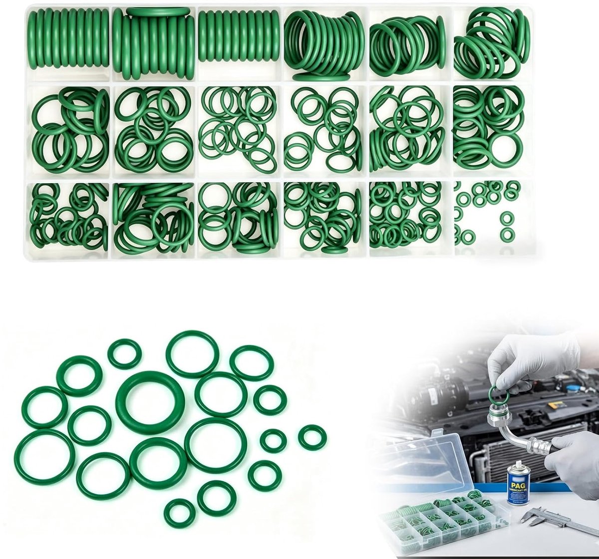 Zolara 270 Stuks O-Ringen, 18 Maten Kit O-Ring Afdichtingen, Silicone Assortiment met Doos, voor Loodgieterswerk - ShopVlot