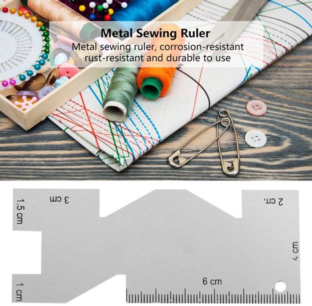 Meetgauge Metalen - Corrosiebestendig - Roestbestendig - Duurzaam - Nauwkeurige Kalibratie - Klein en Flexibel - Naaimeter