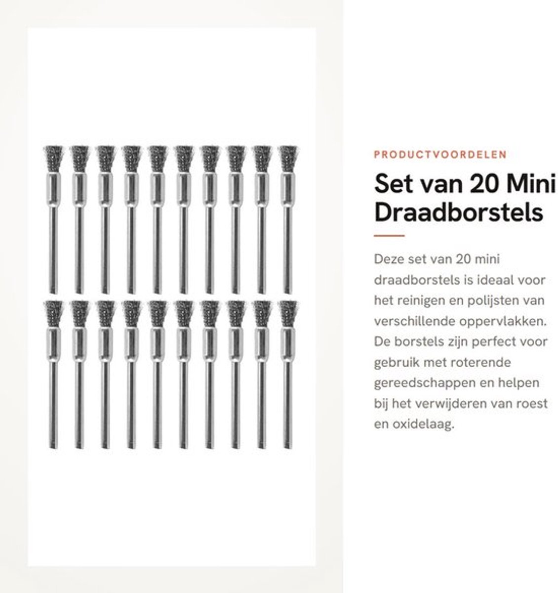 Draadborstels 15 Stuks - Mini Staalborstelset - Polijstwielenset - Roterende Gereedschap - Voor Reinigen en Polijsten - Duurzaam Staal - Staalborstel