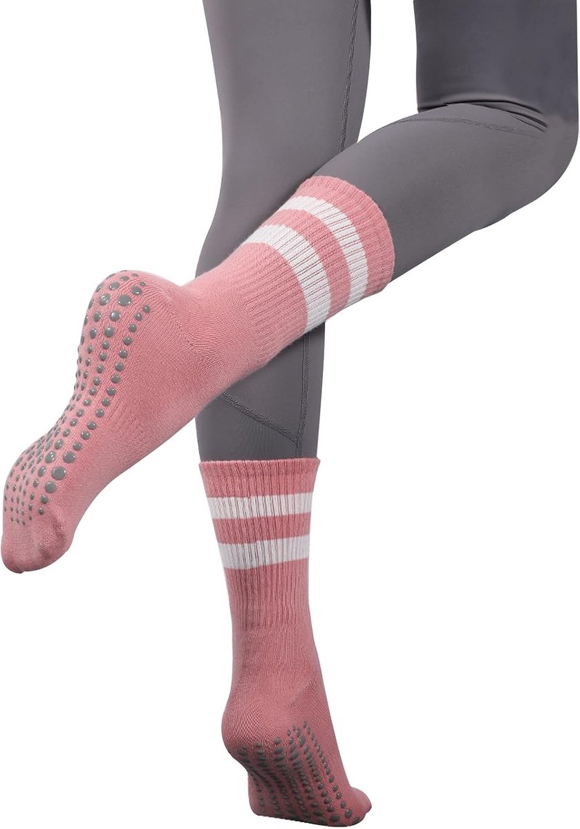 Yoga sokken dames - comfortabele roze anti-slip - perfect voor yoga en pilates - ShopVlot
