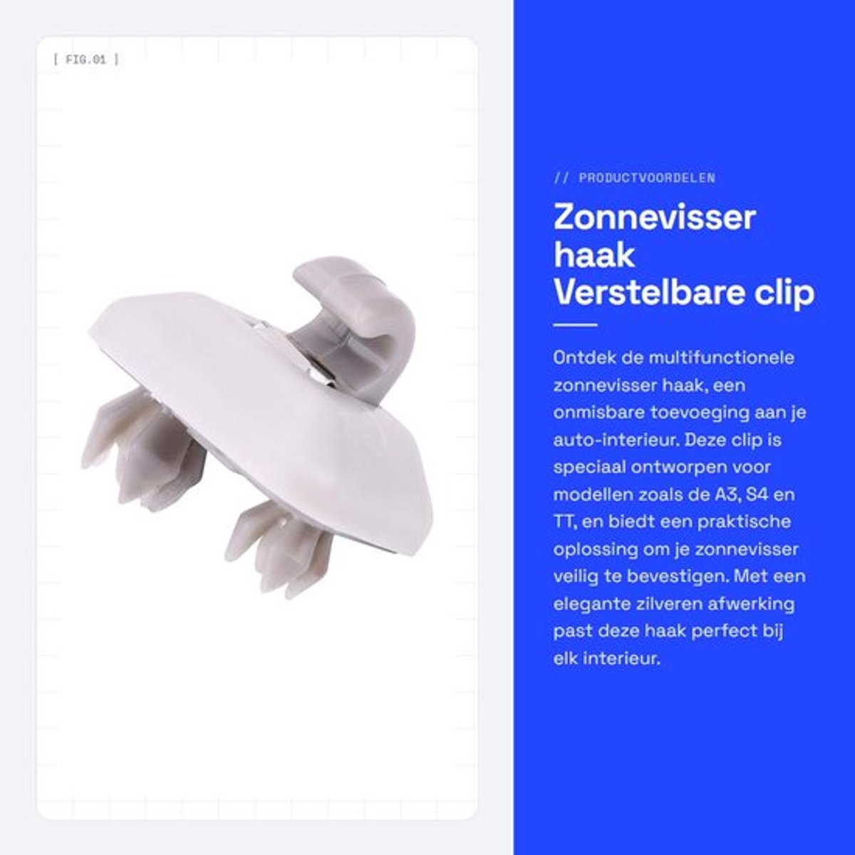 Zonneklep Haak - Auto Interieur Accessoire - Vervanging voor A3/A4/A5/Q3/Q5/S4/S5/TT - Eenvoudig te Installeren - Hoge Betrouwbaarheid - OEM 8E0857562A - Zonneklepclip