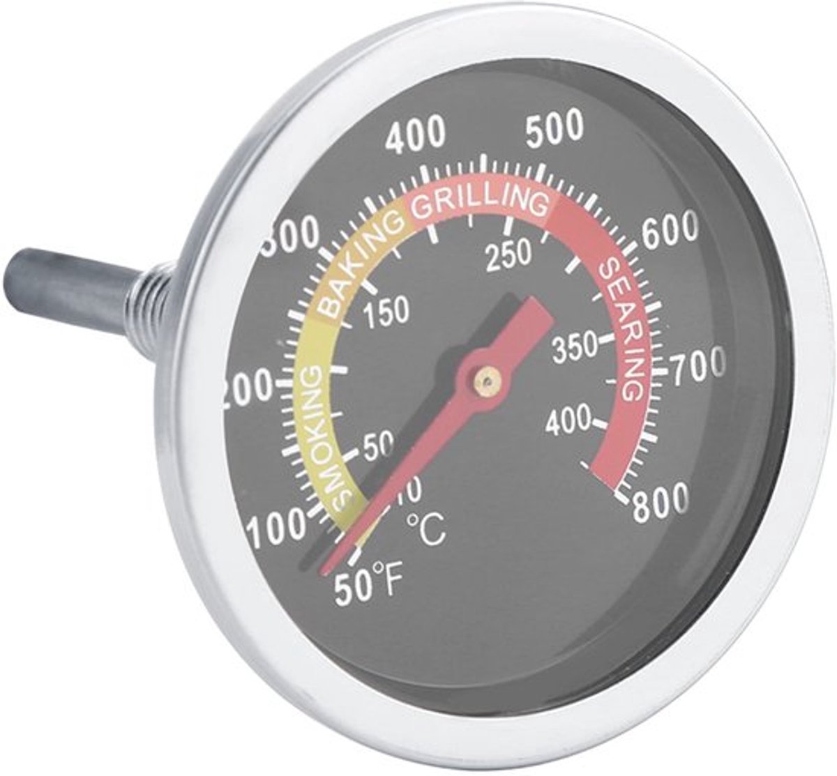 Grillthermometer Hoge Precisie - Temperatuurweergave - Geschikt voor Grill/Oven - Roestvrij Staal - Temperatuurmeetbereik 50-800°F - Eenvoudige Installatie - Barbecue Thermometer