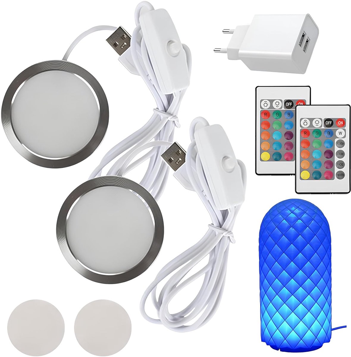 LED Lamp Set voor 3D Printer - 2pcs Lichtstrips met USB Adapter - RGB Verlichting - Ideaal voor Nachtverlichting - ShopVlot