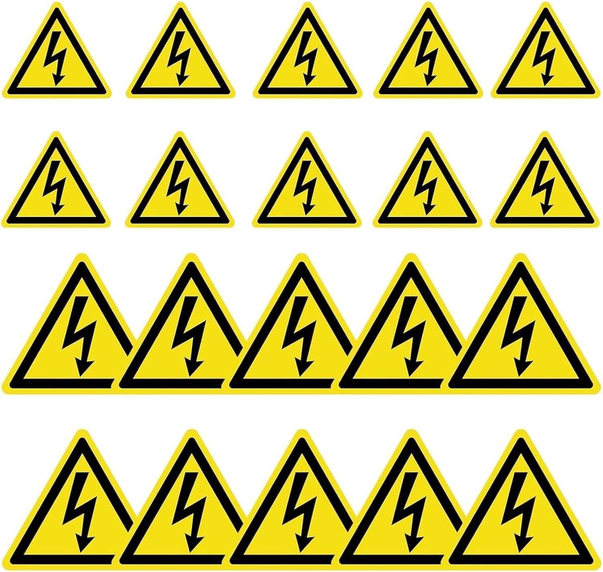 Waarschuwingsstickers elektrische spanning 5 cm/10 cm - zelfklevend folie - krasbestendig - ShopVlot