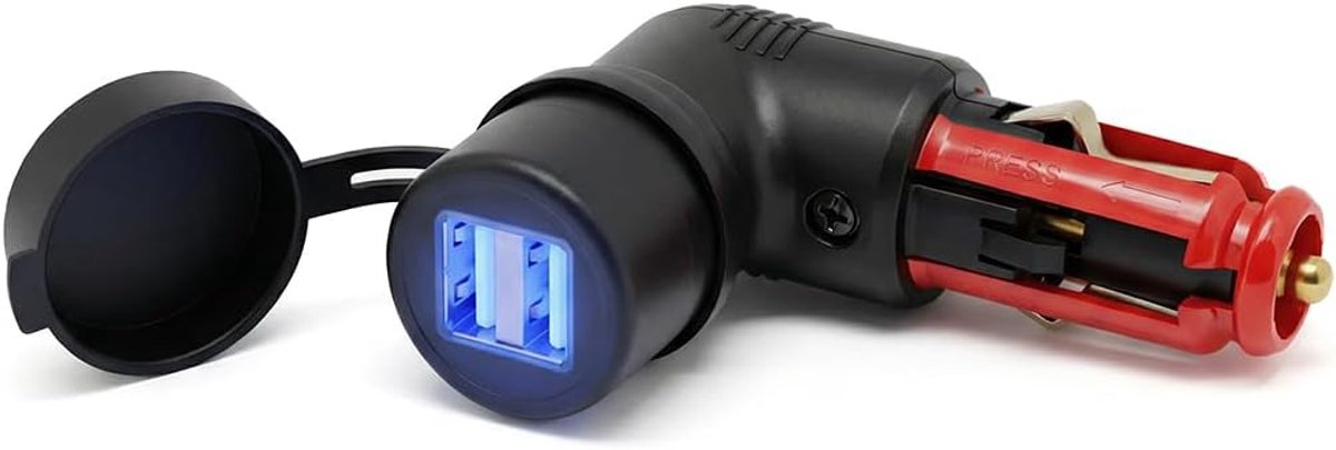 USB oplader 3.3 Amp - verwijderbaar - HELLA (DIN) & sigarettenaansteker - laad twee apparaten tegelijkertijd - ShopVlot