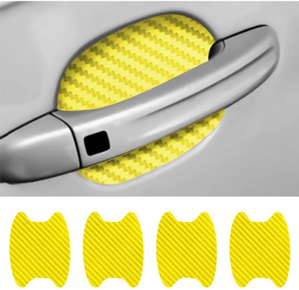 Autodeurklinkbeschermer 4 Stuks - Universele Koolstofvezel - Anti-kras Beschermfolie - Autodeur Zijlakhoes - Beschermstickers - Eenvoudig te Verwijderen - Deurbescherming