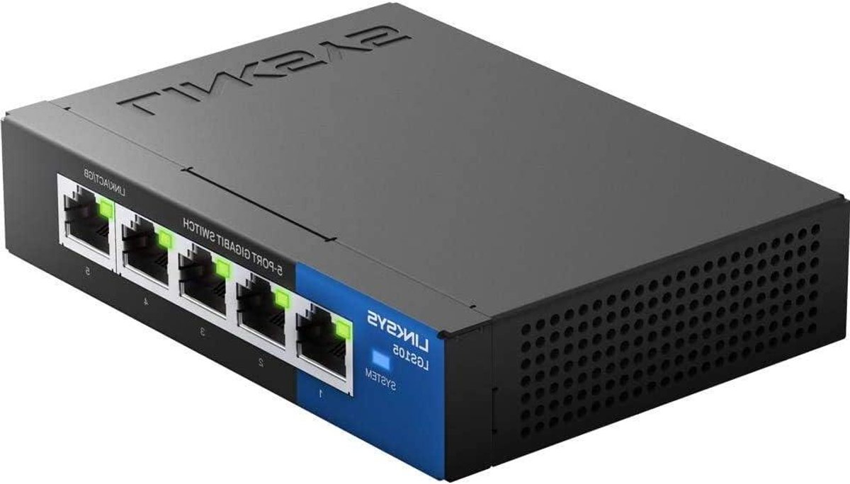 Netwerk Switch - Ethernet Hub - Snelle Dataoverdracht - 5 Gigabit Poorten - Desktop Model - Zwart