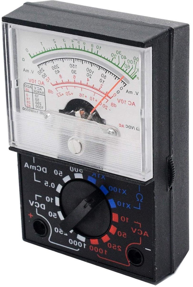 Analoge Multimeter - Stroommeter Spanningstester - Elektrische Circuits Testen - Compact Zakformaat - 90 x 60 x 30 mm - Grijs