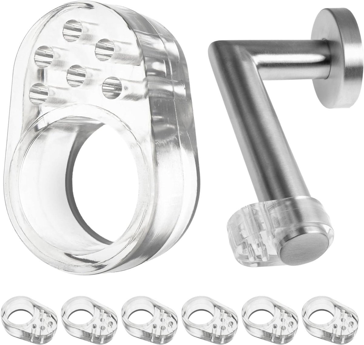 Deurhendel Buffer - Muurstopper - Muren Beschermen - Flexibel PVC Materiaal - 6 Stuks Ø 18 mm - Transparant
