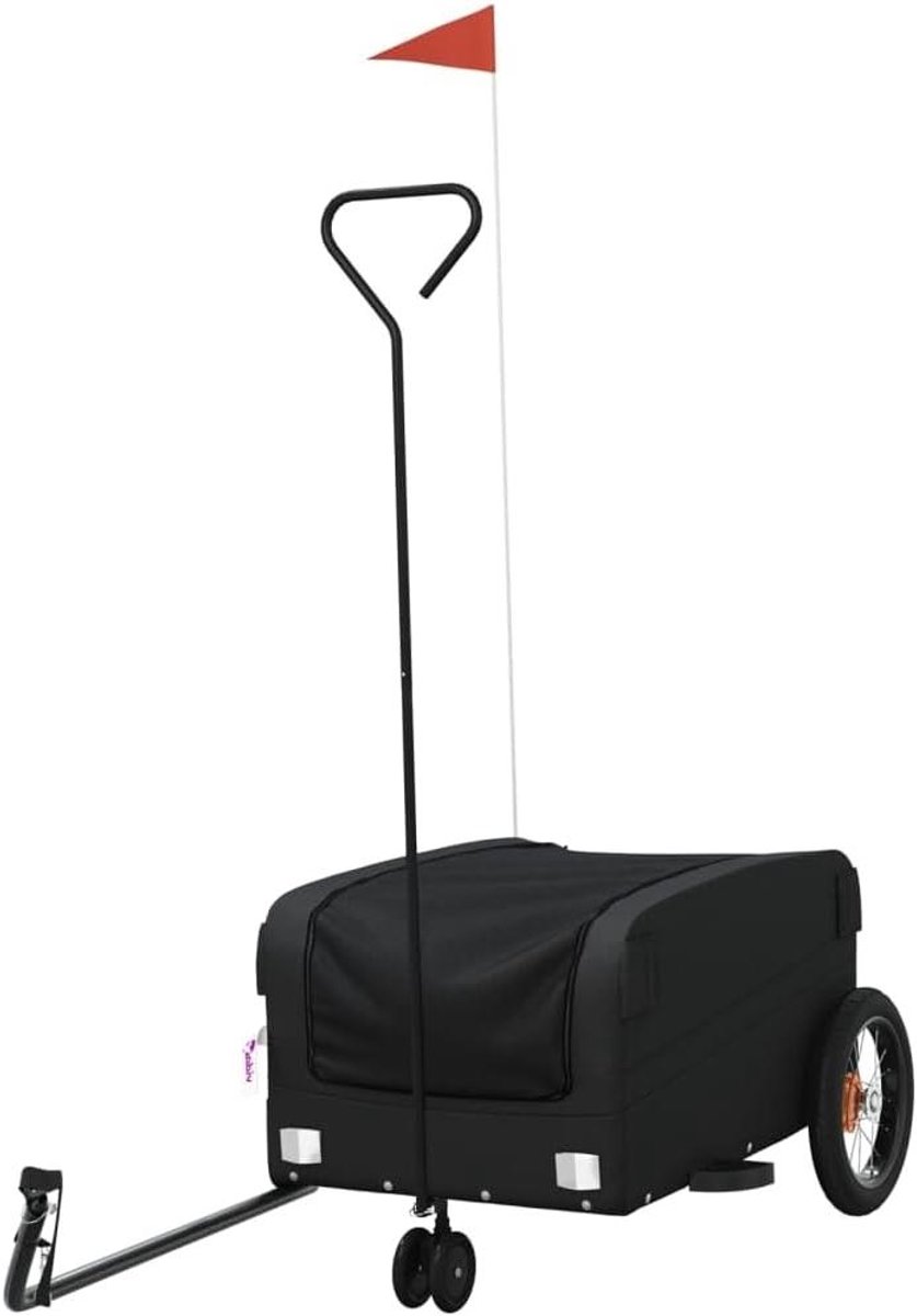 Fietskar - Vrachttrailer - Goederen vervoeren - Stevig ijzeren frame - 30 kg draagvermogen - Zwart
