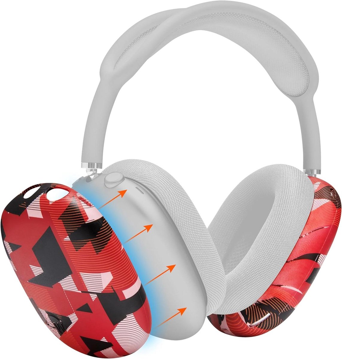 Hoofdtelefoonhoes - Beschermhoes - Hoofdtelefoon Beschermen - Eersteklas Siliconen - 19x14x3 cm - Rood