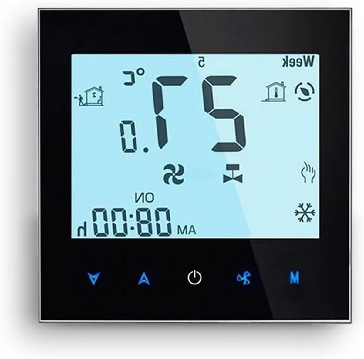 Slimme Thermostaat - Verwarming Regelaar - Energie Besparen - App Bediening - 8.8 cm - Zwart