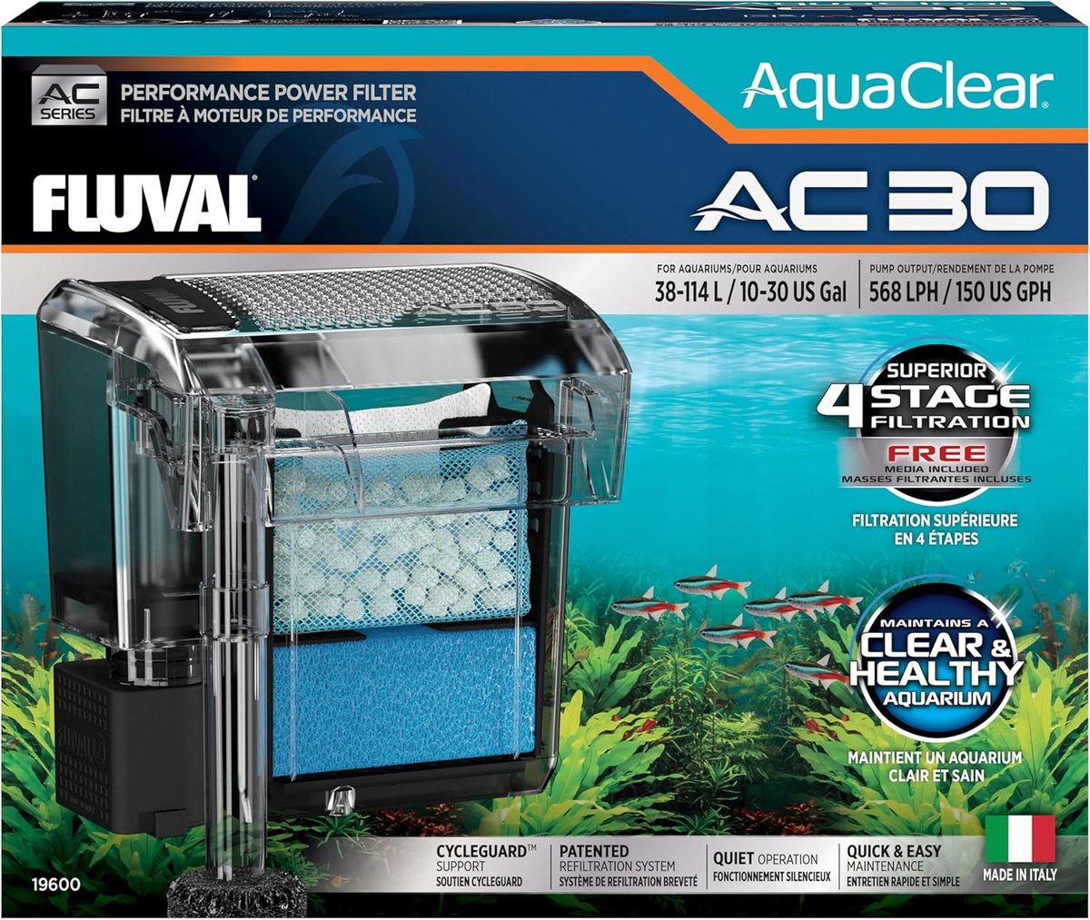 aquarium starterset - Aquarium Backpack Filter - Polypropyleen - 4-fase Filtratie - Verstelbare Stroomregeling - Voor Alle Aquariums