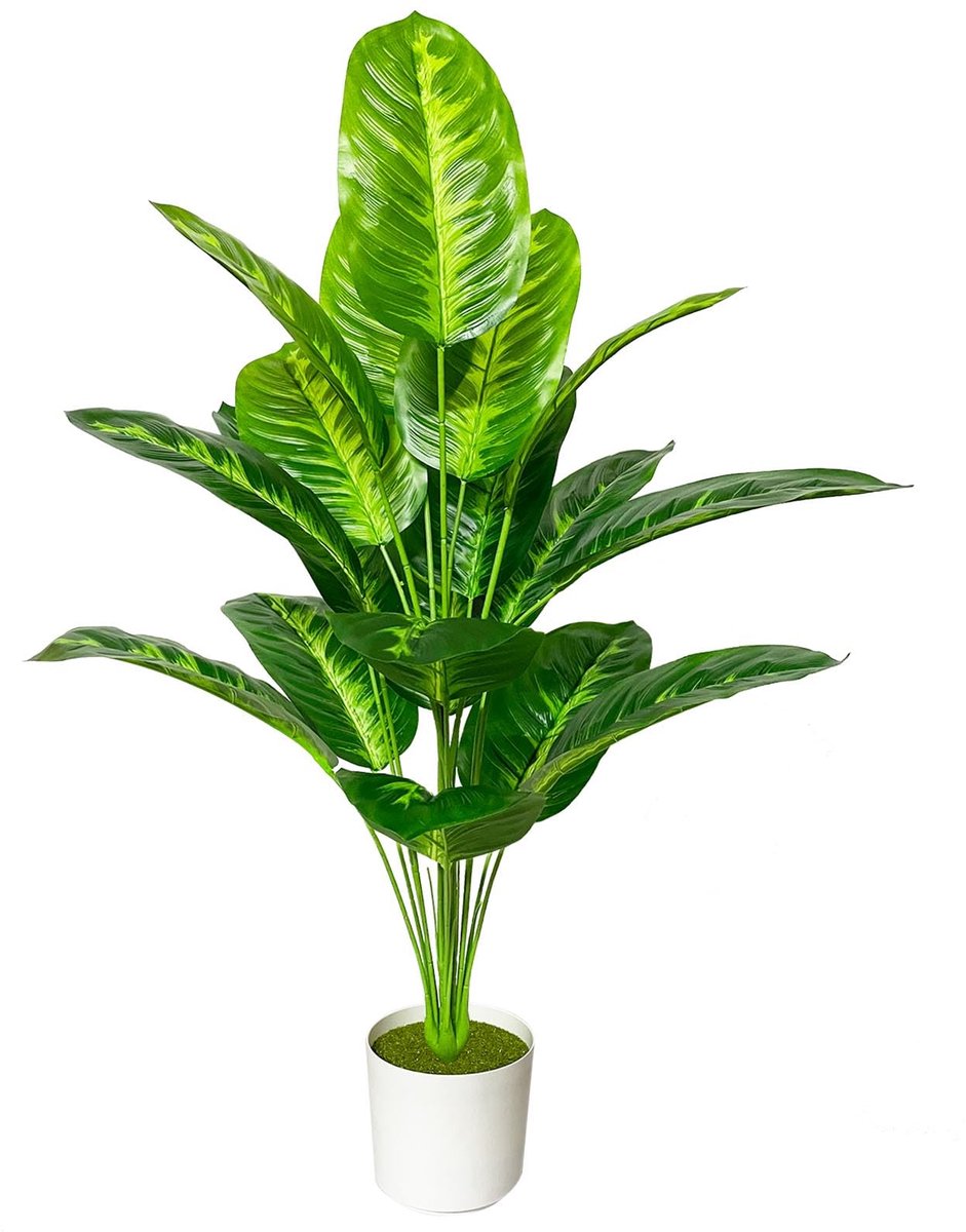 Areca Palmplant Nep Tropische Boom Perfecte Kunstplanten in Pot voor Binnen Buiten Huis Thuiskantoor Bruiloft Tuin Moderne Decoratie Housewarming Cadeau (80 cm Tropische Banaan)