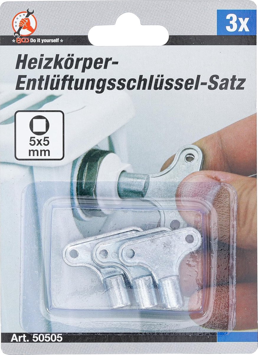 Ventielsleutel Set - Radiator Sleutel - Radiatoren Ontluchten - Compact Ontwerp - 3 Stuks - Zilver