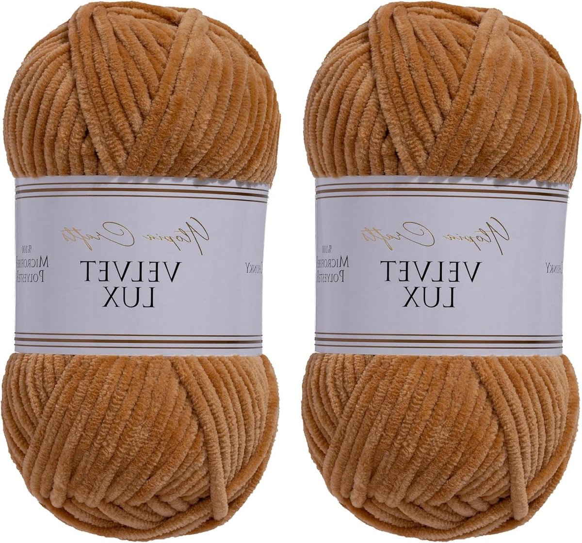 Chenille Garen - Fluweel Garen - Haken en Breien - Super Zacht - 200g (2x100g) - Warm Bruin