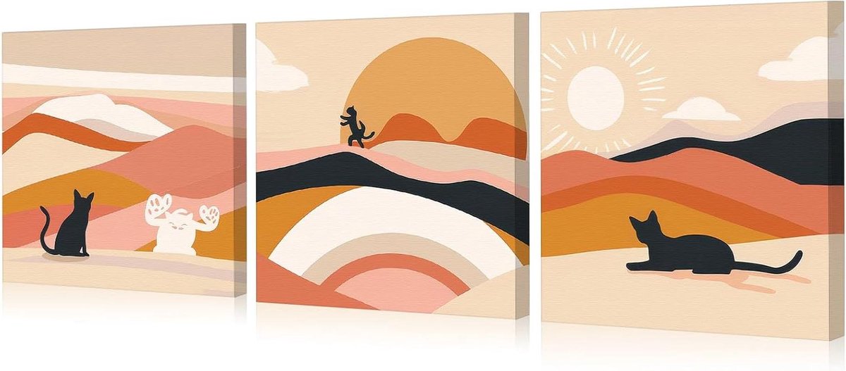 Canvas Muurkunst Set - Poster Prints Wanddecoratie - Woonkamer Decoratie - Klaar om op te hangen