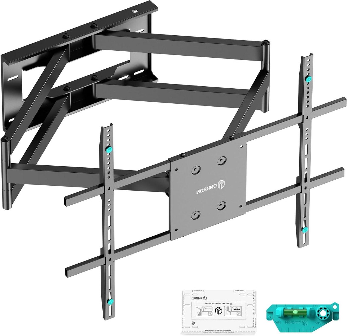 Draaibare TV Muurbeugel - Verstelbare TV Ophanging - Optimale Kijkhoek Creëren - Extra Lange Arm - 110 cm - Zwart