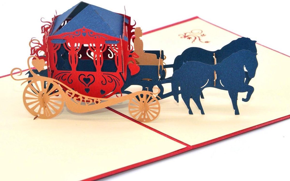 3D Pop-Up Kaart - Wenskaart Uitnodiging - Liefde Tonen - Handgemaakt Papercraft - 162 x 162 cm - Rood
