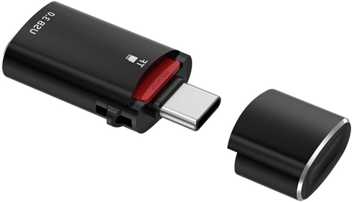 Micro SD Kaartlezer - USB C Adapter - Bestanden Overzetten - OTG Functie - 10Gbps - Zwart