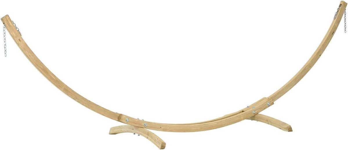 Hangmat standaard - Schommel standaard - Ontspannen in de tuin - Weerbestendig metaal - 358 cm lengte - Beige