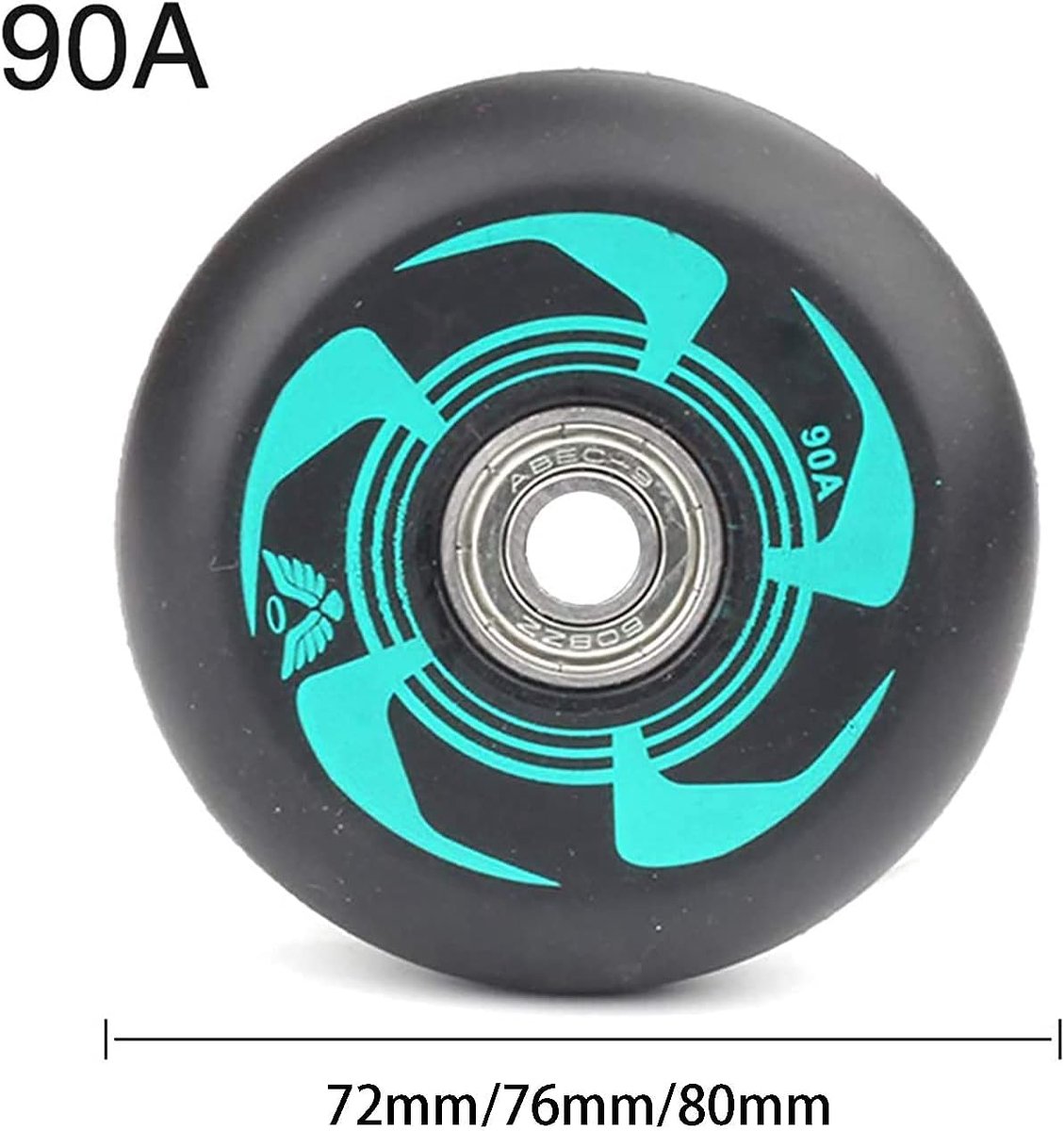 Inline Skate Wielen - Roller Skate Wielen - Freestyle Slalom - ABEC-9 Lagers - 72/76/80mm - Zwart