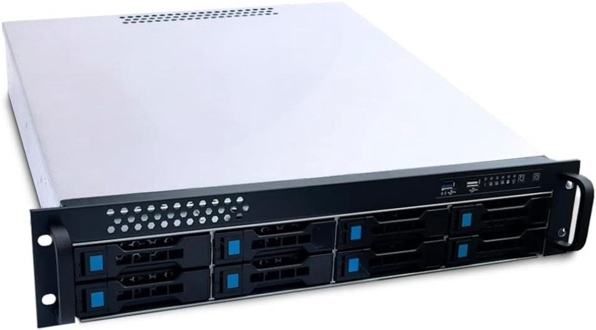 Opslagbehuizing - Serverkast Behuizing - Data Opslag - 8x SAS/SATA Poorten - 483 cm - Zwart