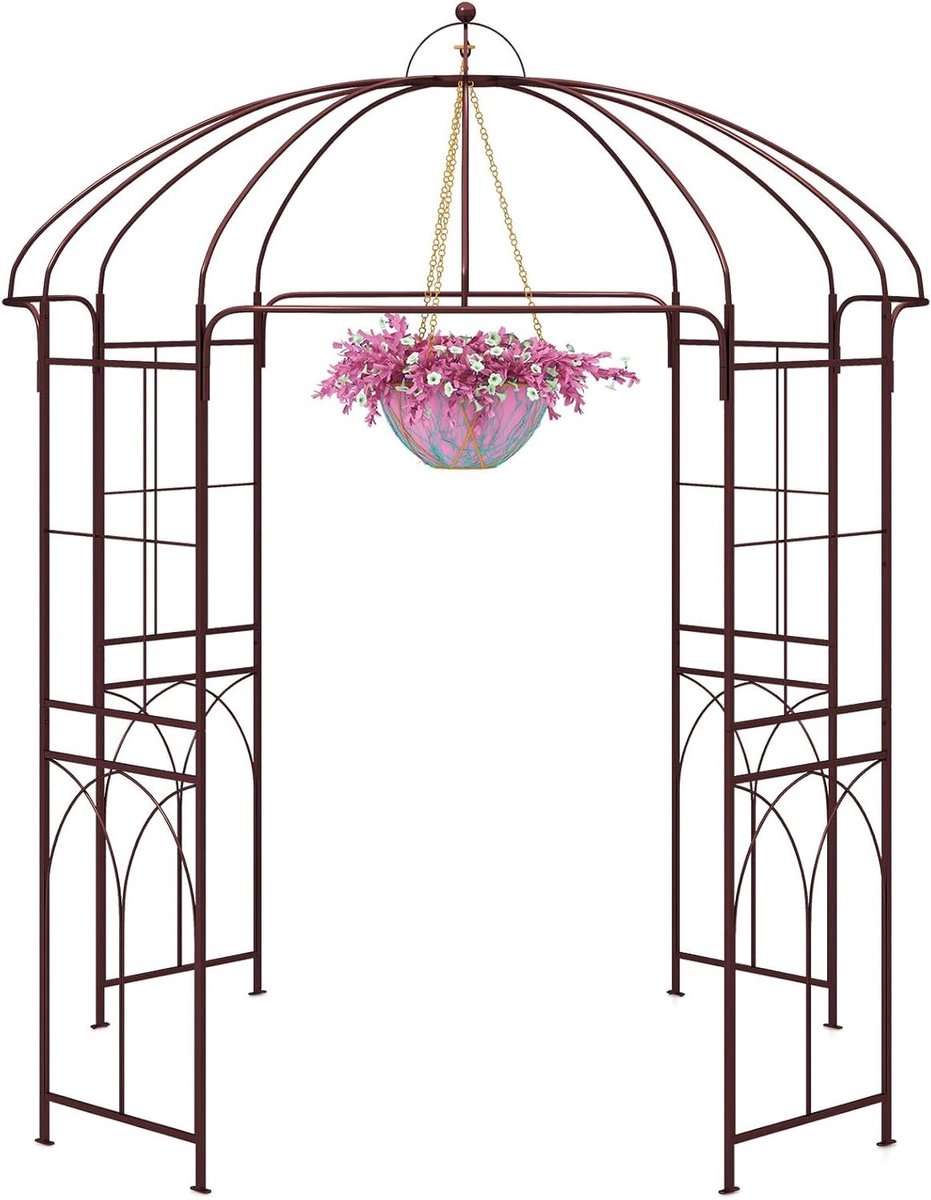 Rozenboog Metaal - Tuinboog Pergola - Klimplanten Ondersteunen - Franse Stijl - 211 x 211 x 256 cm - Brons