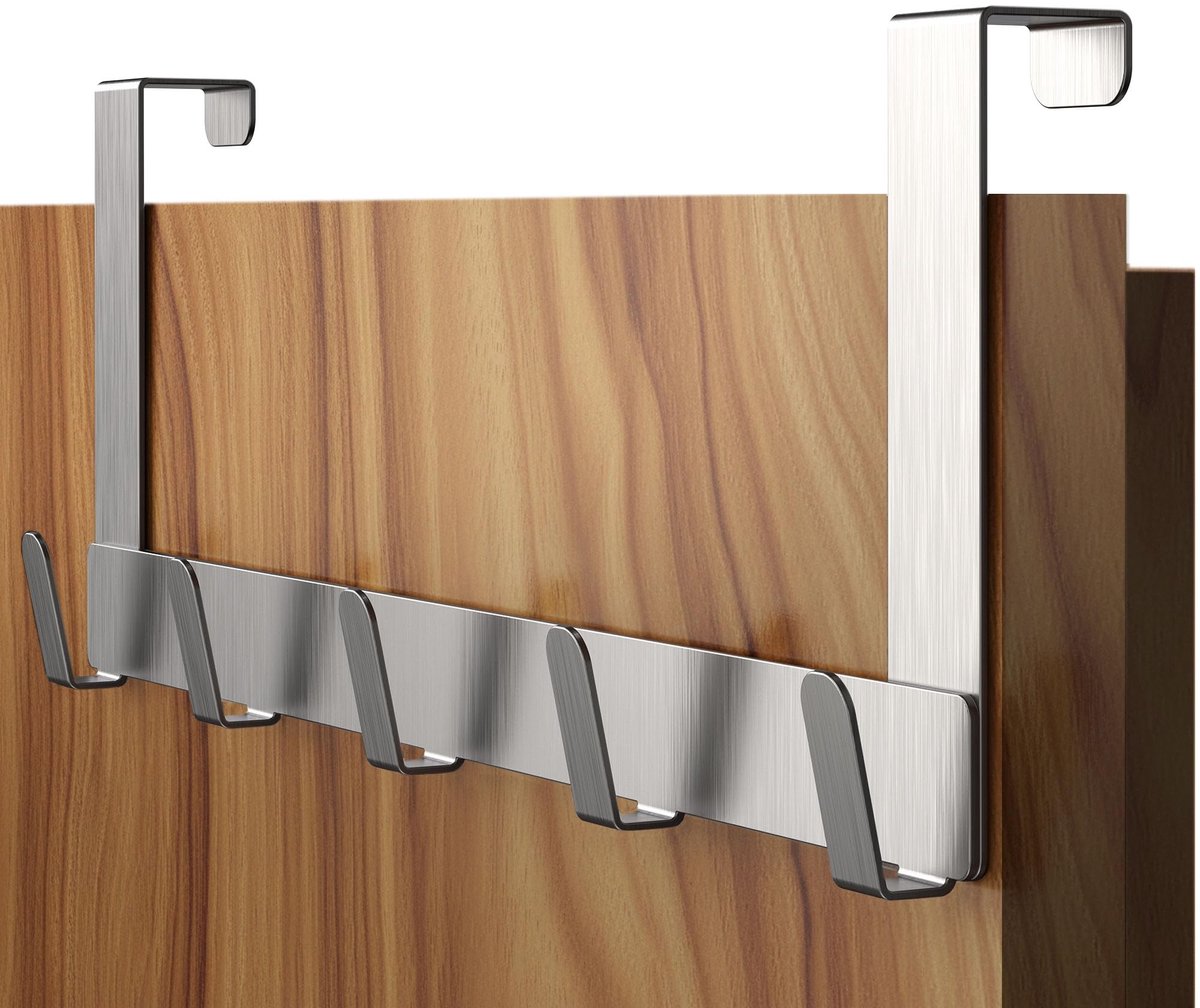 Deur Kapstok - Deurhaak Strip - Opbergen Jassen - Zwaar Belastbaar - 31.6 cm - Zilver