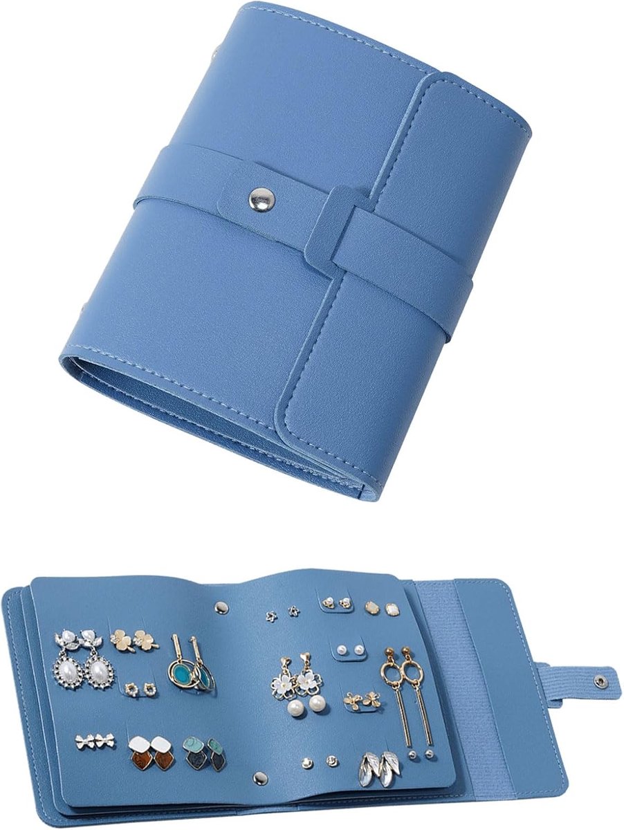 Oorbel Opslag Oorbellen Map Klein Boek Opbergtassen Praktische Oorstekers Opslag Sieradenkistje Sieraden Organizer Draagbare PU Oorbel Etuiis Voor Meisjes en Vrouwen