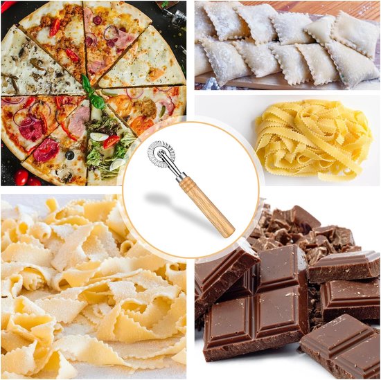 Gebak Cutter Professionele Pasta Maker en Ravioli Pizza Making Wiel met Roller, Zinklegering Knoedel Kant Deeg Noedel, voor Keuken, 561518_1-SALZZ-F — afbeelding 3