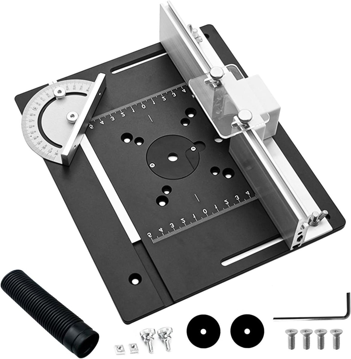Aluminium Frees Tafel Inzetplaat voor Bovenfrees met Hoekliniaal en Accessoires