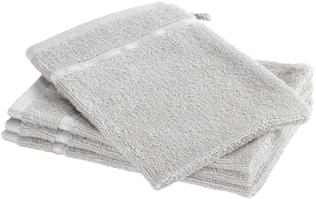 Moodit Washandjes Empress - Silver - set 4 st. - 23 x 16 cm - 100% Katoen