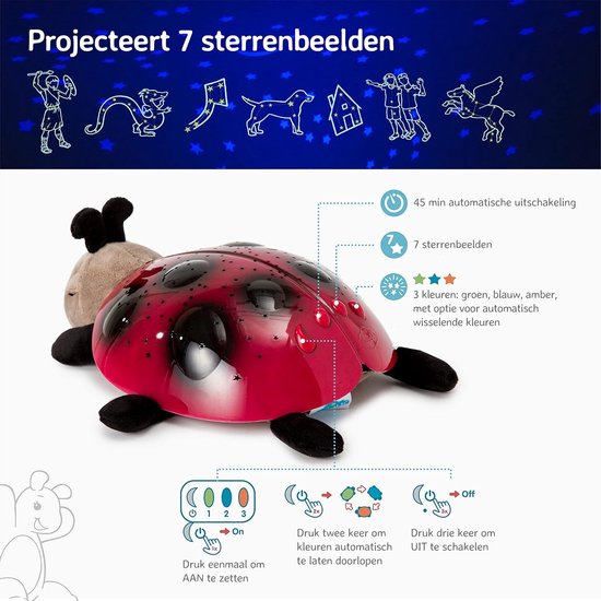 Sterrenhemel Projector Schildpad Nachtlampje met Muziek - Paarse Lamp — afbeelding 5