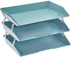 Acrimet Letter Tray Facility 3 tier Brievenbak Zijbelasting Papiersorteerder Kunststof Bureaublad Bestands Organisator (Groen Kleur)