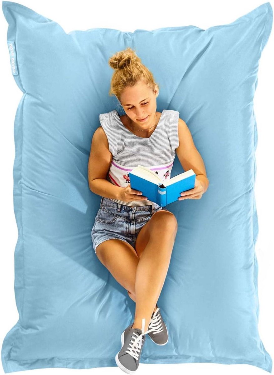 XXL Zitzak - Zitkussen Loungekussen - Ontspannen Buiten Zitten - Weerbestendig PVC-weefsel - 140x180 cm - Lichtblauw