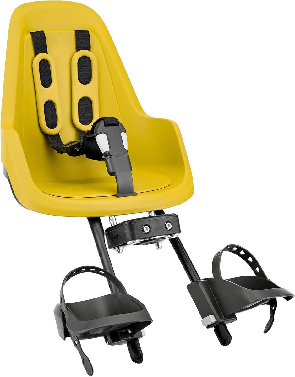 Kinderzitje Fiets Voor - Fietsstoeltje Kind - Veilig Fietsen - Dubbelwandige Versterkte Zitting - 26''-29'' Wielen - Mighty Mustard