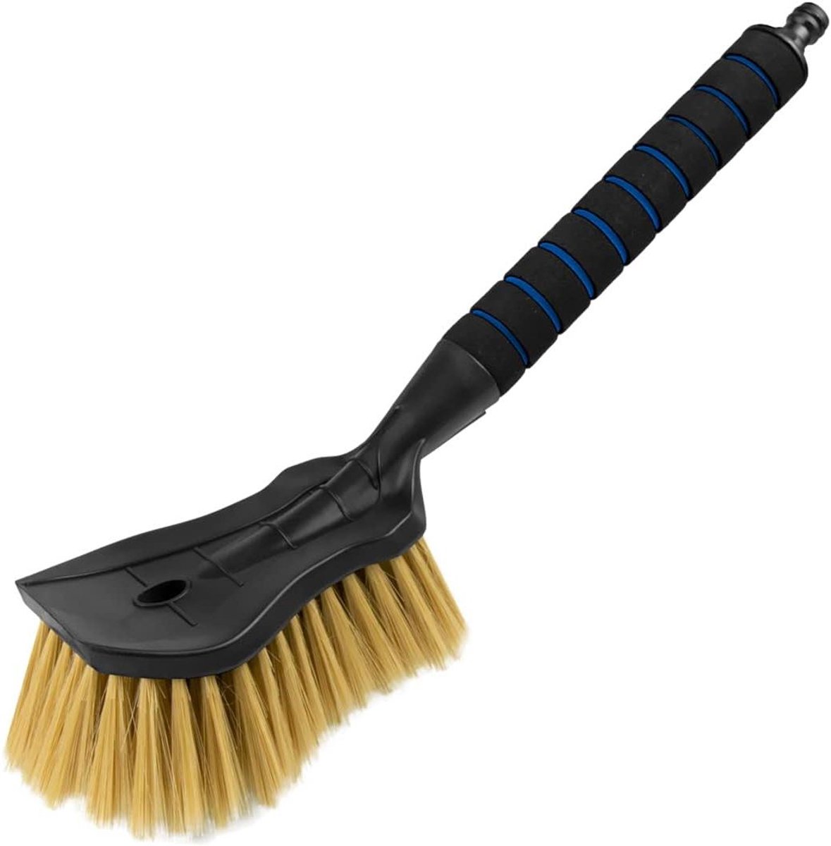Autowasborstel met waterslangaansluiting - Wasborstel Auto - Auto Reinigen - Zachte niet-vervormende borstelharen - 44 cm - Blauw