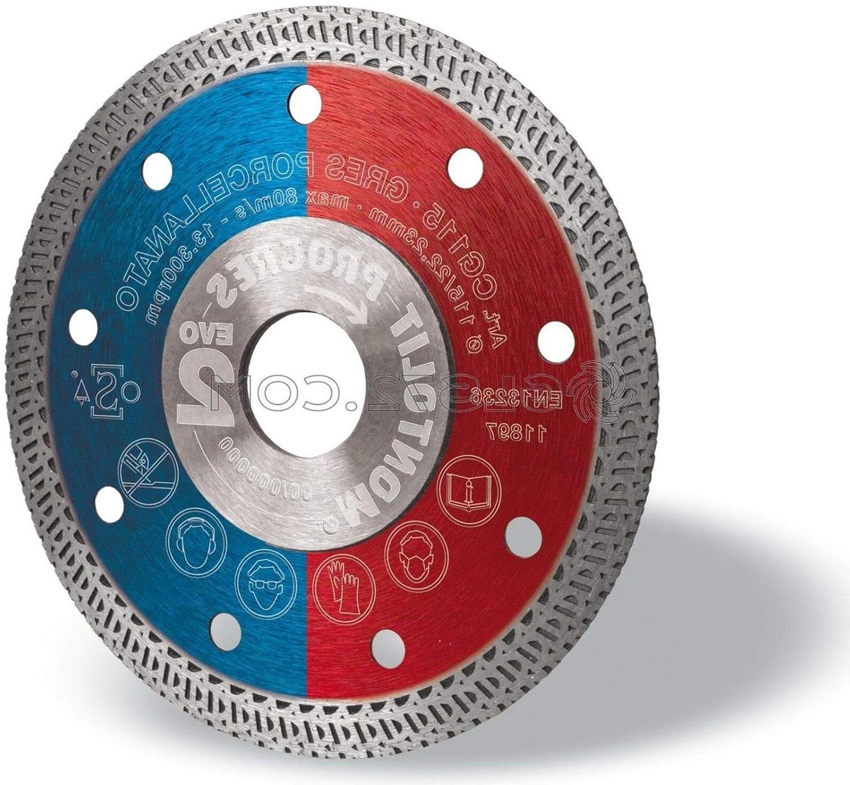 Diamantzaagblad - Doorslijpschijf Steen - Tegels Zagen - Continue Kroon - Ø 115 mm - Grijs
