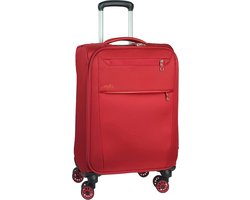 Zachte Koffer - Reiskoffer Cabinekoffer - Veilig Reizen - Lichtgewicht Teflon Materiaal - 55 × 38 × 20 cm - Bordeauxrood
