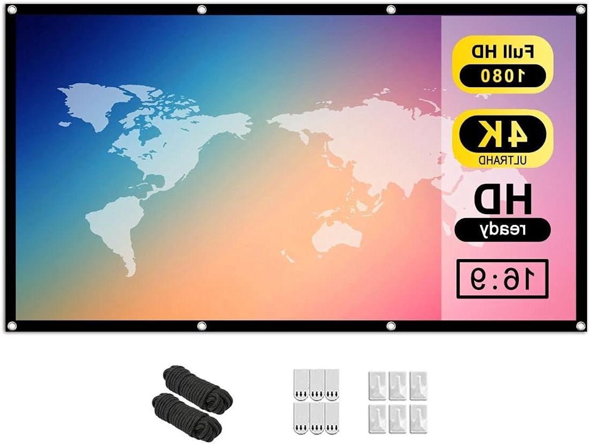 Projectiescherm - Opvouwbaar Doek - Thuisbioscoop Film - Dubbelzijdig Projectie - 120 inch 16:9 - Wit