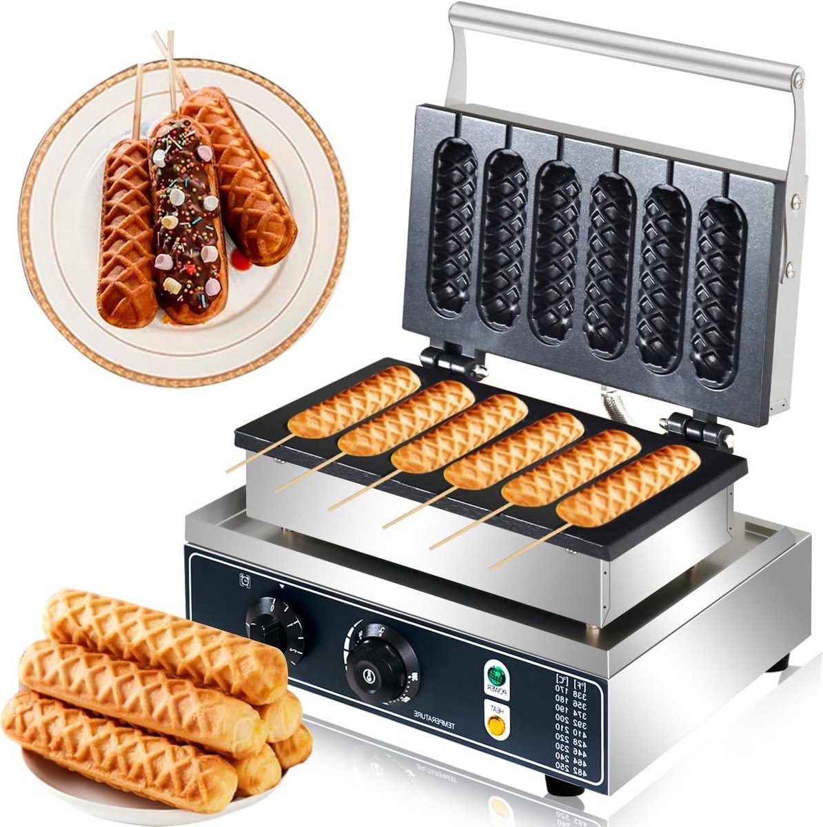 Wafelijzer - Snack Maker - Lekkere Snacks Maken - Snelle Bereiding - 1600 Watt - Roestvrij Staal