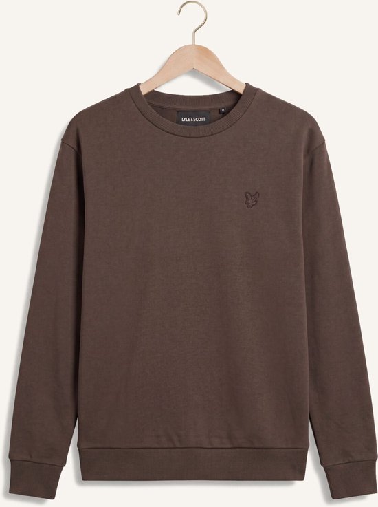 Lyle & Scott Heavy Weight Drop Shoulder Crew Neck Truien & Vesten Jongens - Sweater - Hoodie - Vest- Bruin - Maat 140/146