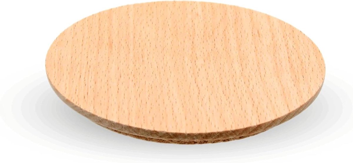 Houten Deksel - Potdeksel Bekerdeksel - Container Afdekken - Handgemaakt Beukenhout - 80/70mm - Bruin