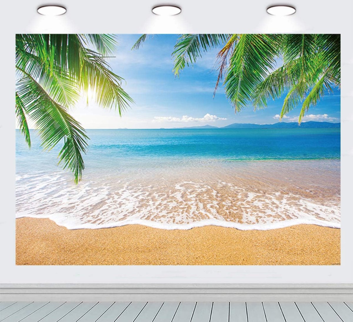 Tropisch strand fotografie achtergrond zomer palmbomen achtergrond blauwe zee hemel zonneschijn Luau thema achtergrond (7x5FT)